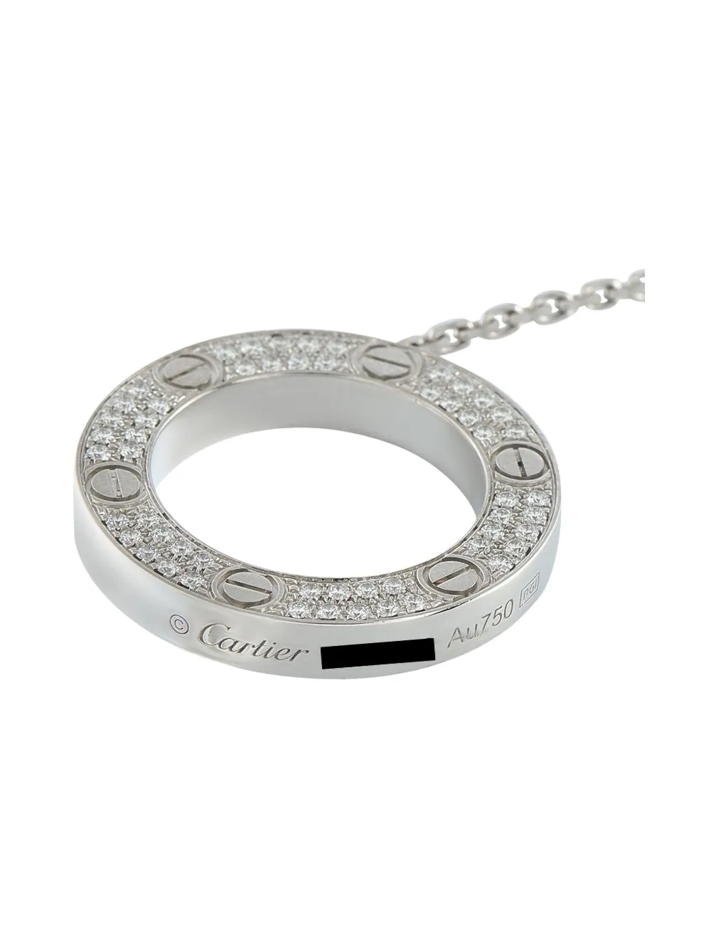 CARTIER Pre-owned 18k White Gold Love Diamond Necklace In Silver