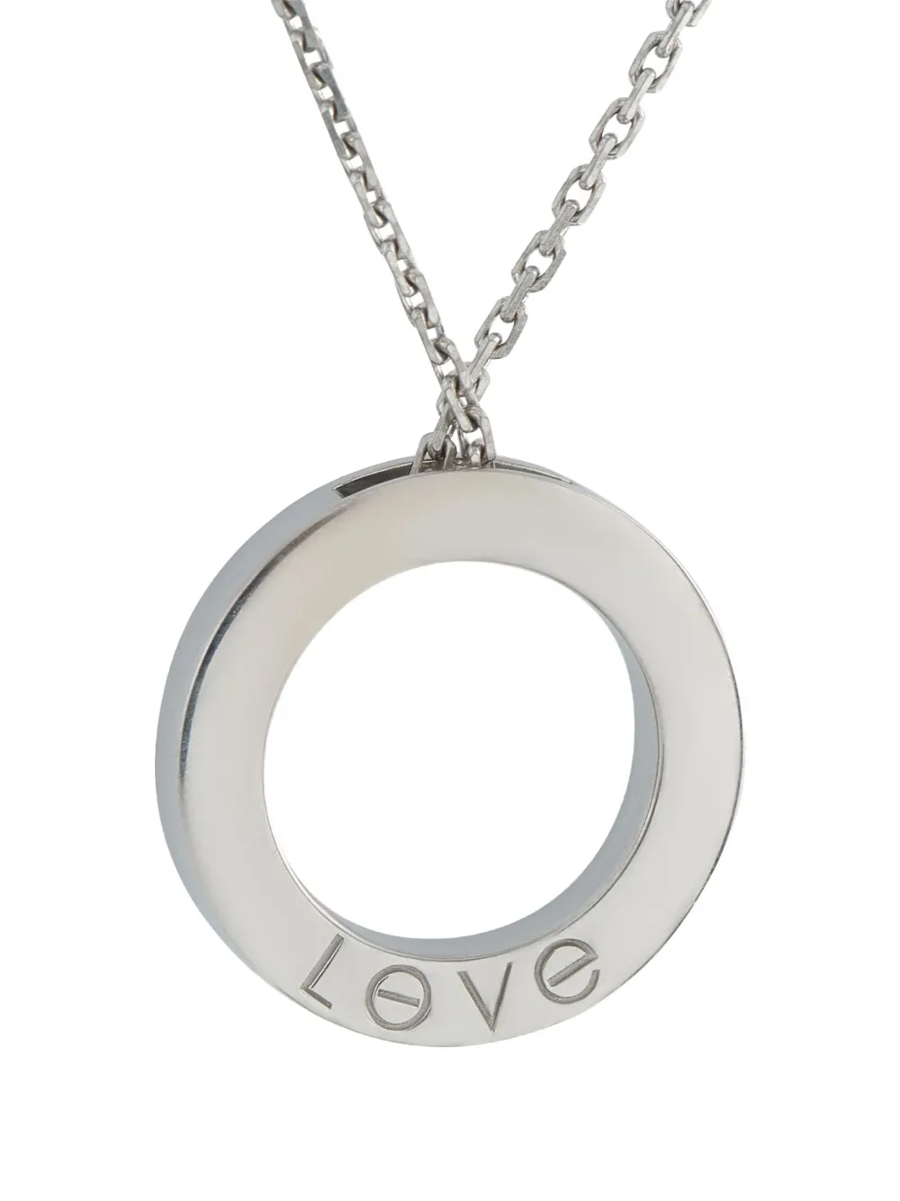 CARTIER Pre-owned 18k White Gold Love Diamond Necklace In Silver