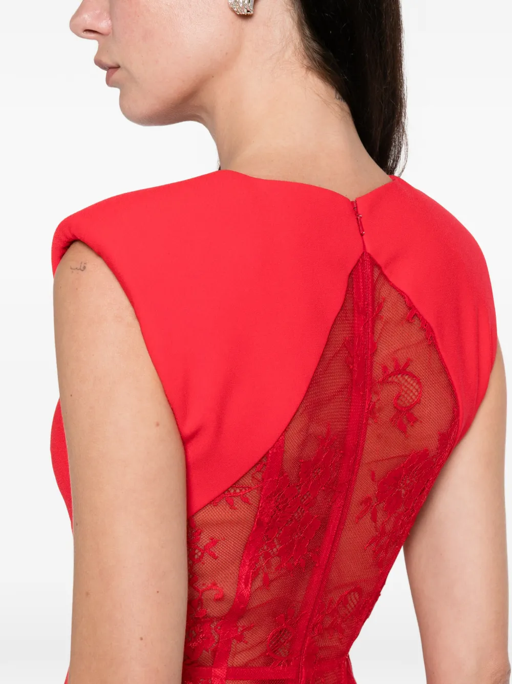 Silk Love & Lace Paloma Sleeveless Maxi Dress In Red