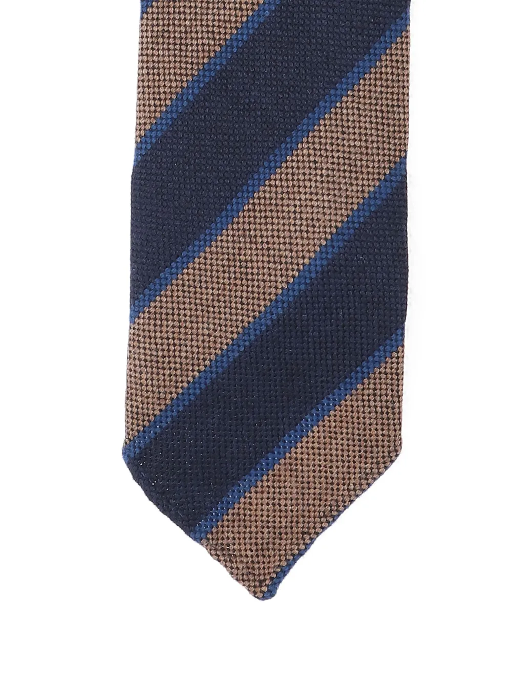Cesare Attolini Striped Ties In Textured Fabric In Blue