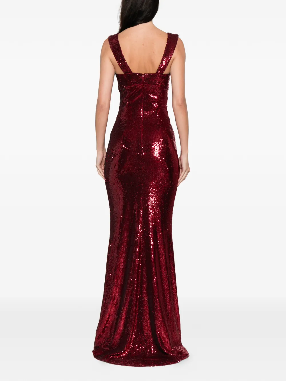 Silk Love & Lace Annabel Sequin Maxi Dress In Red