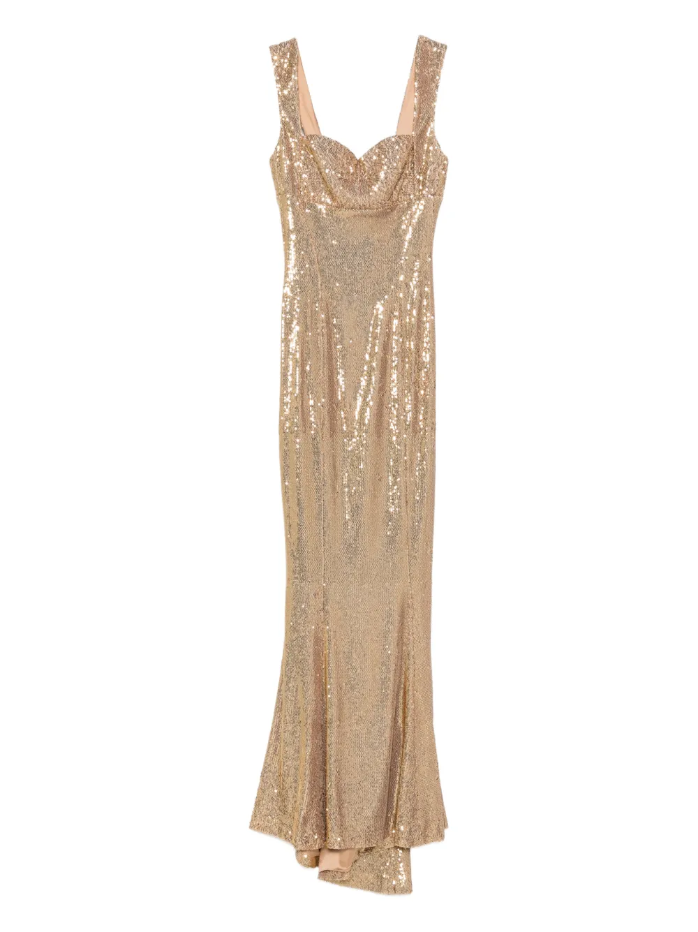 Silk Love & Lace Annabel Sequin Maxi Dress In Gold