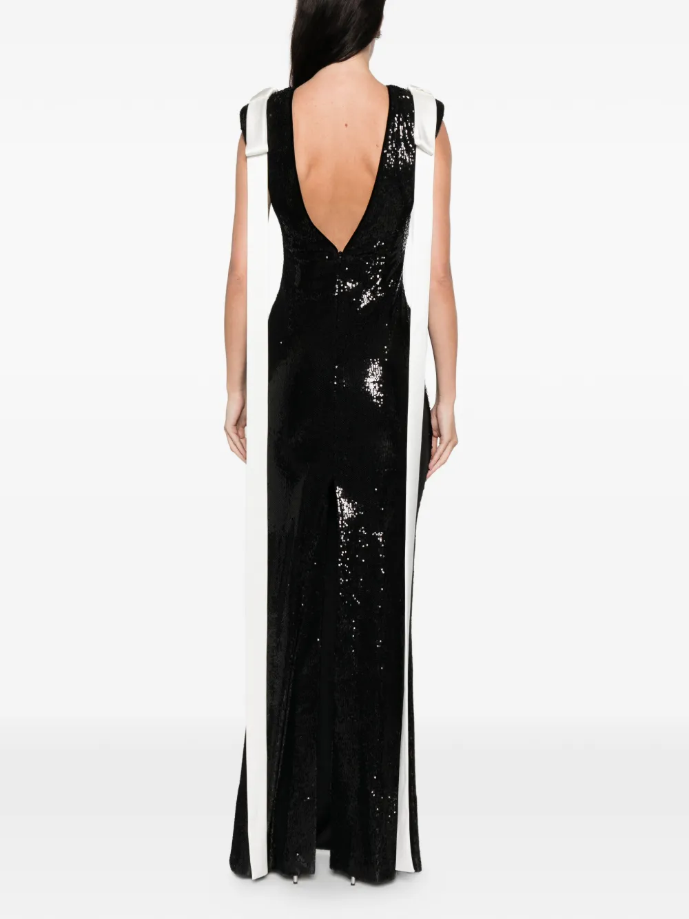 Silk Love & Lace Ofelia Sequin Maxi Dress In Black