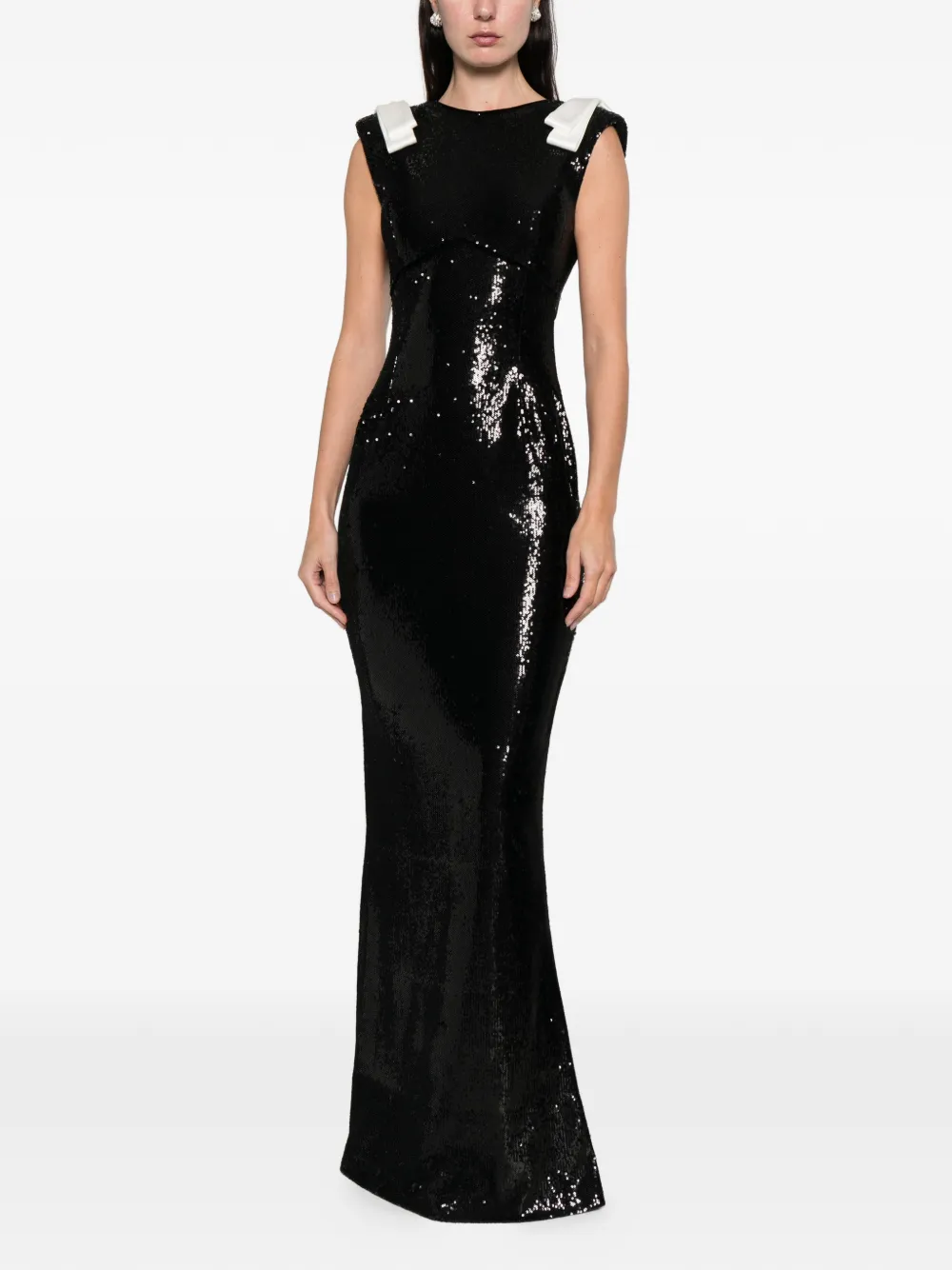 Silk Love & Lace Ofelia Sequin Maxi Dress In Black