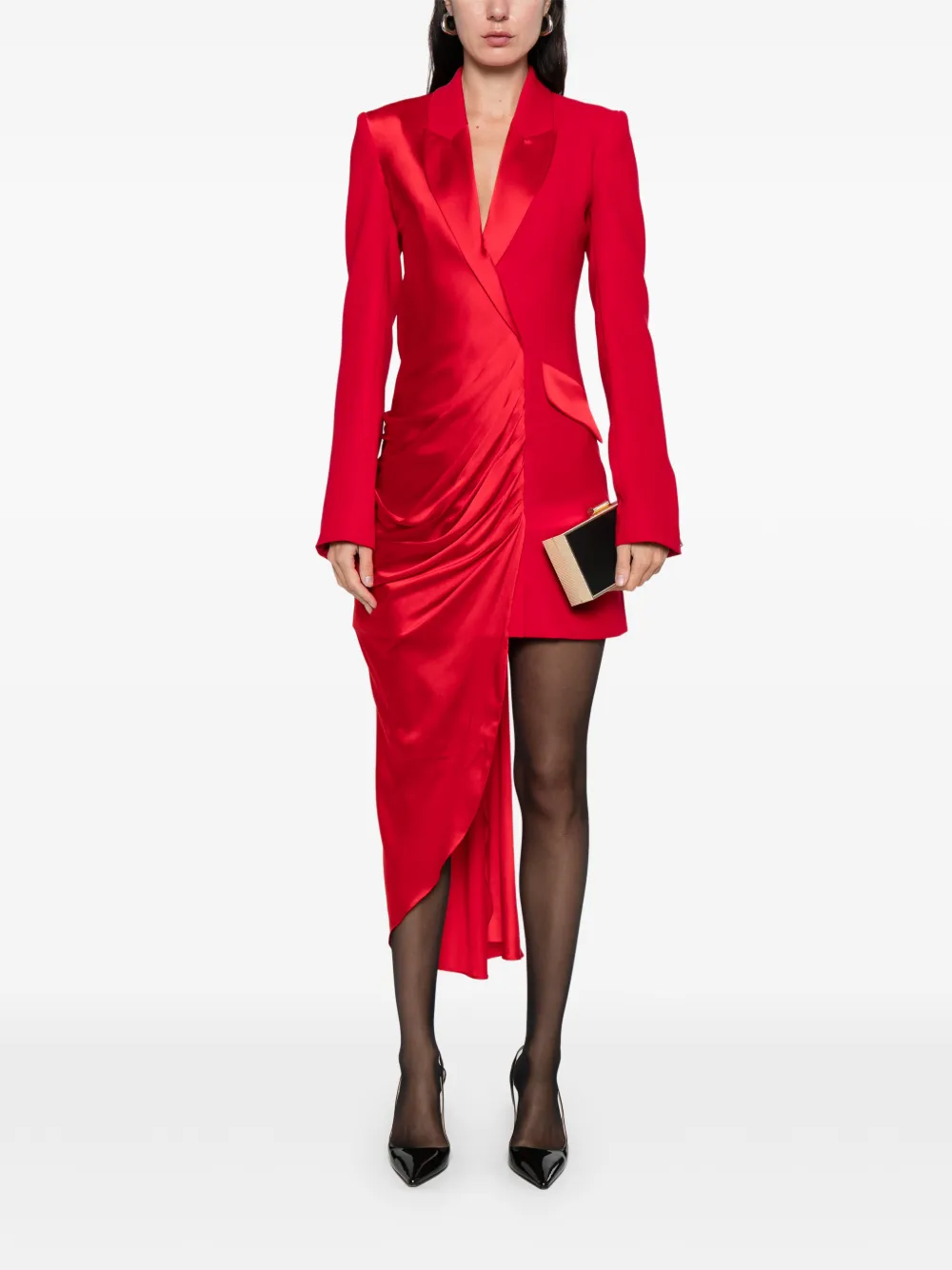 SILK LOVE & LACE Alexa draped-overlay mini dress - Rood