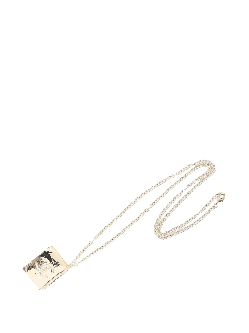 CHANEL Pre-Owned 2022 Gold Plated Resin Lion Book Locket Pendant