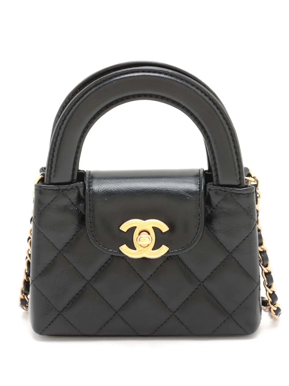 CHANEL Pre-Owned 2021-2025 Mini Nano Aged Calfskin Kelly Shopper Bag CHANEL Pre-Owned 2021-2025 Mini Nano Aged Calfskin Kelly Shopper Bag