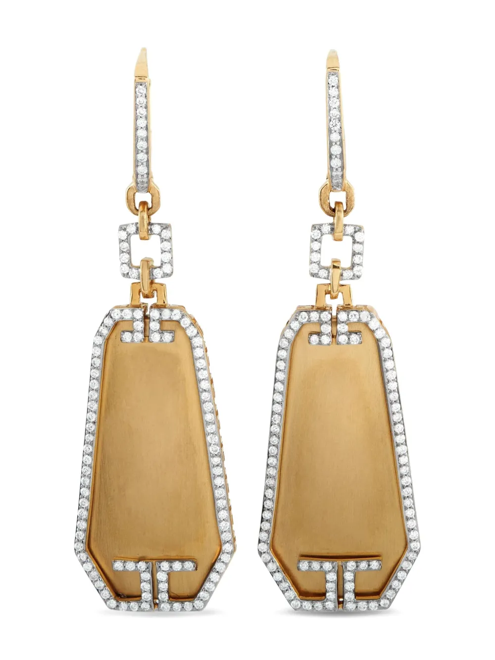 Ivanka Trump 18K yellow gold diamond dangle earrings - ゴールドトーン