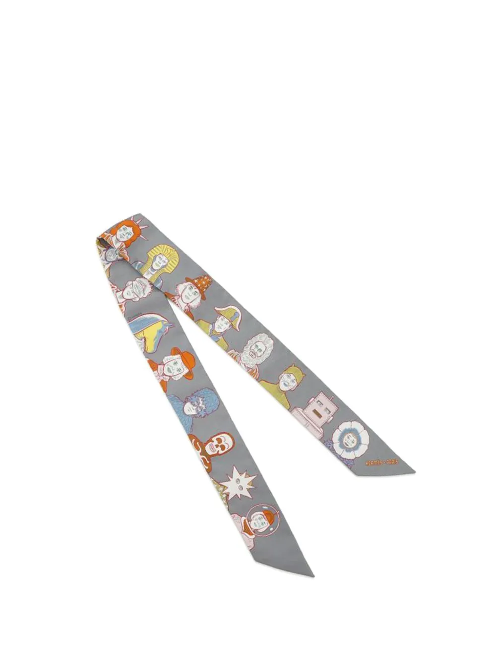 Hermès Pre-Owned 2000-2025 Dress Code Twilly Silk Scarf scarves - グレー Hermès Pre-Owned 2000-2025 Dress Code Twilly Silk Scarf scarves - グレー