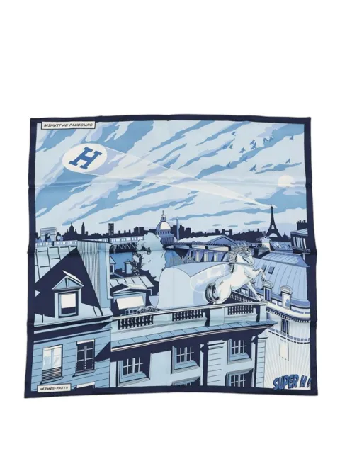 Hermès Pre-Owned 2000-2025 Minuit Au Faubourg Silk Scarf scarves