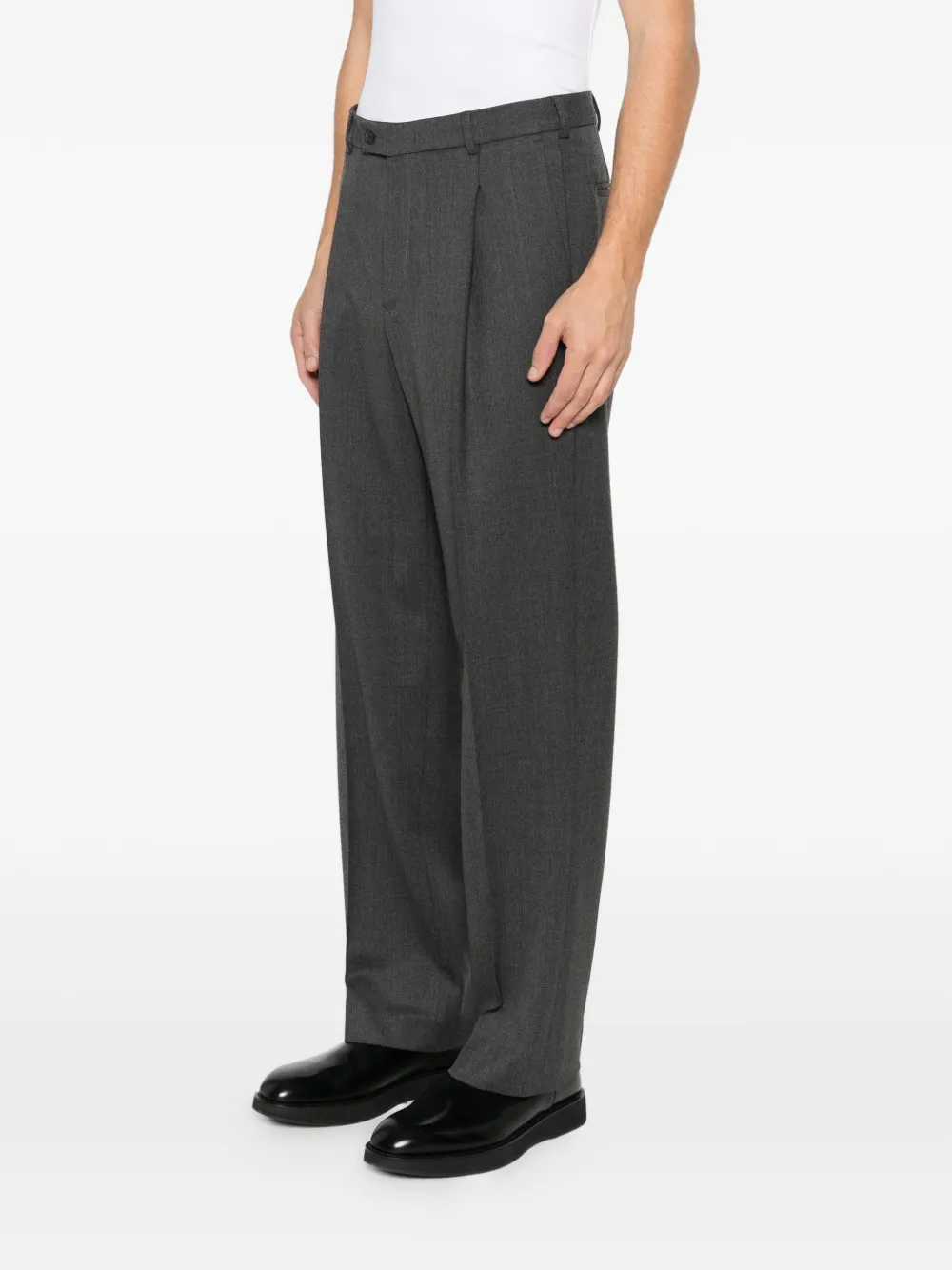  Medeea Pleated-front Trousers - Grey 