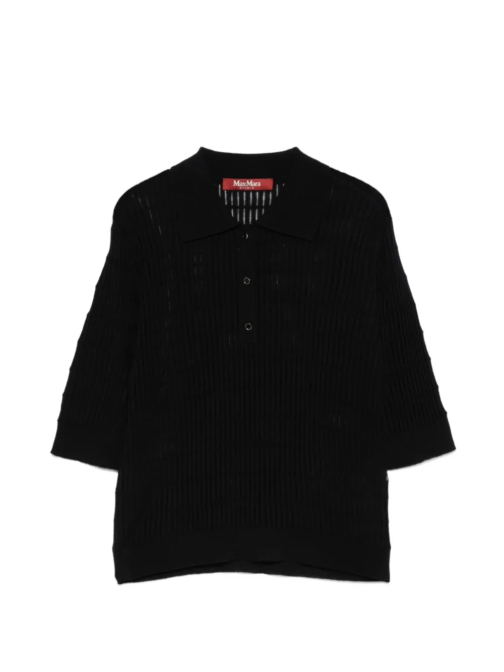 Max Mara buttoned polo top - Nero