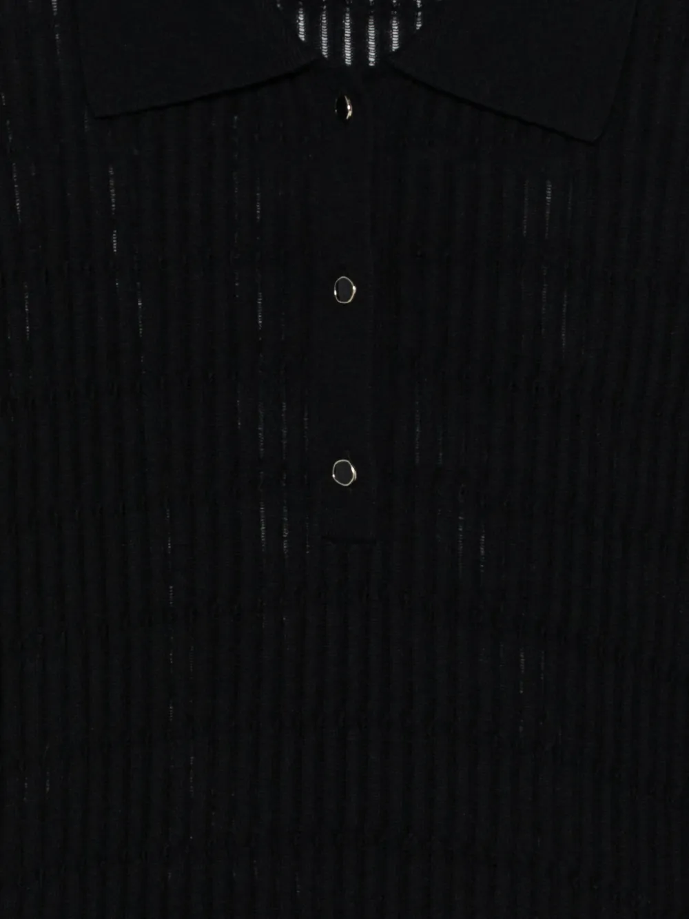  Max Mara Buttoned Polo Top - Black 