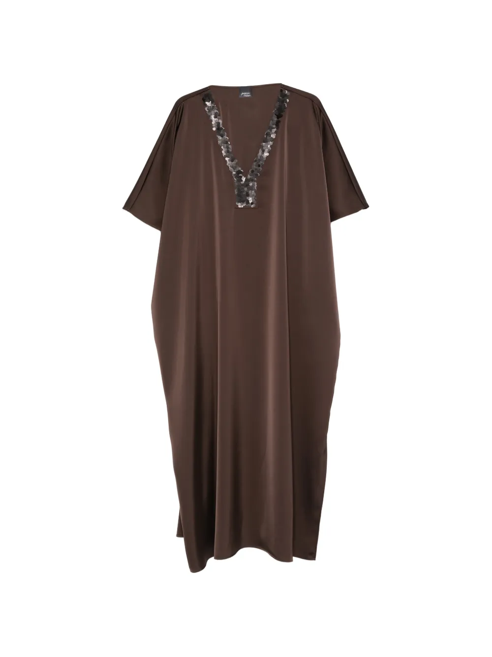 Marina Rinaldi sequin v-neck dress - Marrone