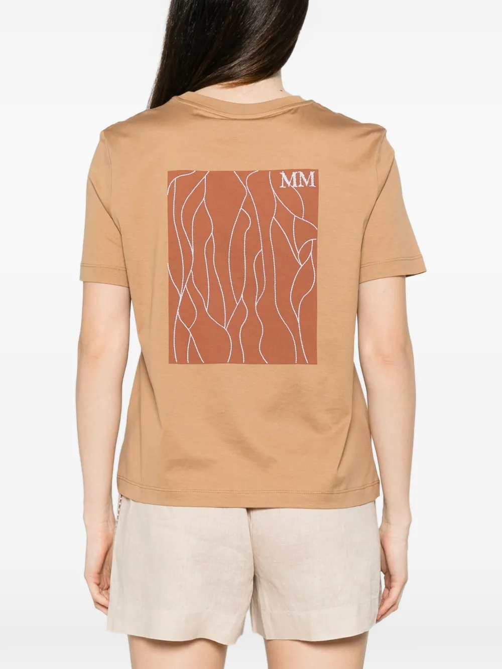 Max Mara Licenza T-shirt met print Beige