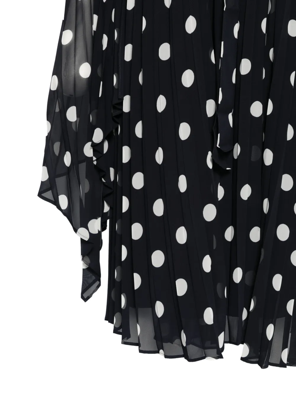  Marina Rinaldi Mrealbore Polka-dot Pleated Midi Dress - Black 