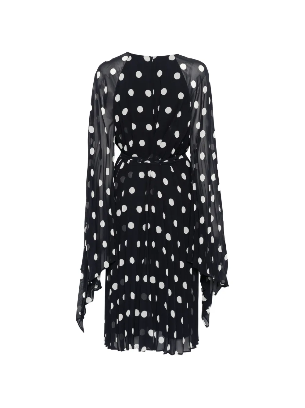  Marina Rinaldi Mrealbore Polka-dot Pleated Midi Dress - Black 