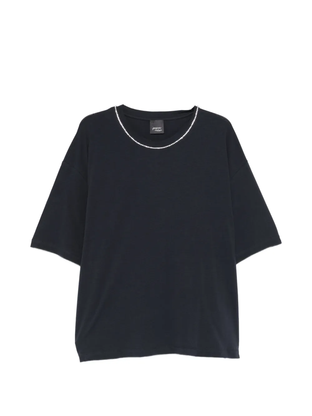 Marina Rinaldi Pmrmito collar-embellished T-shirt - Blu
