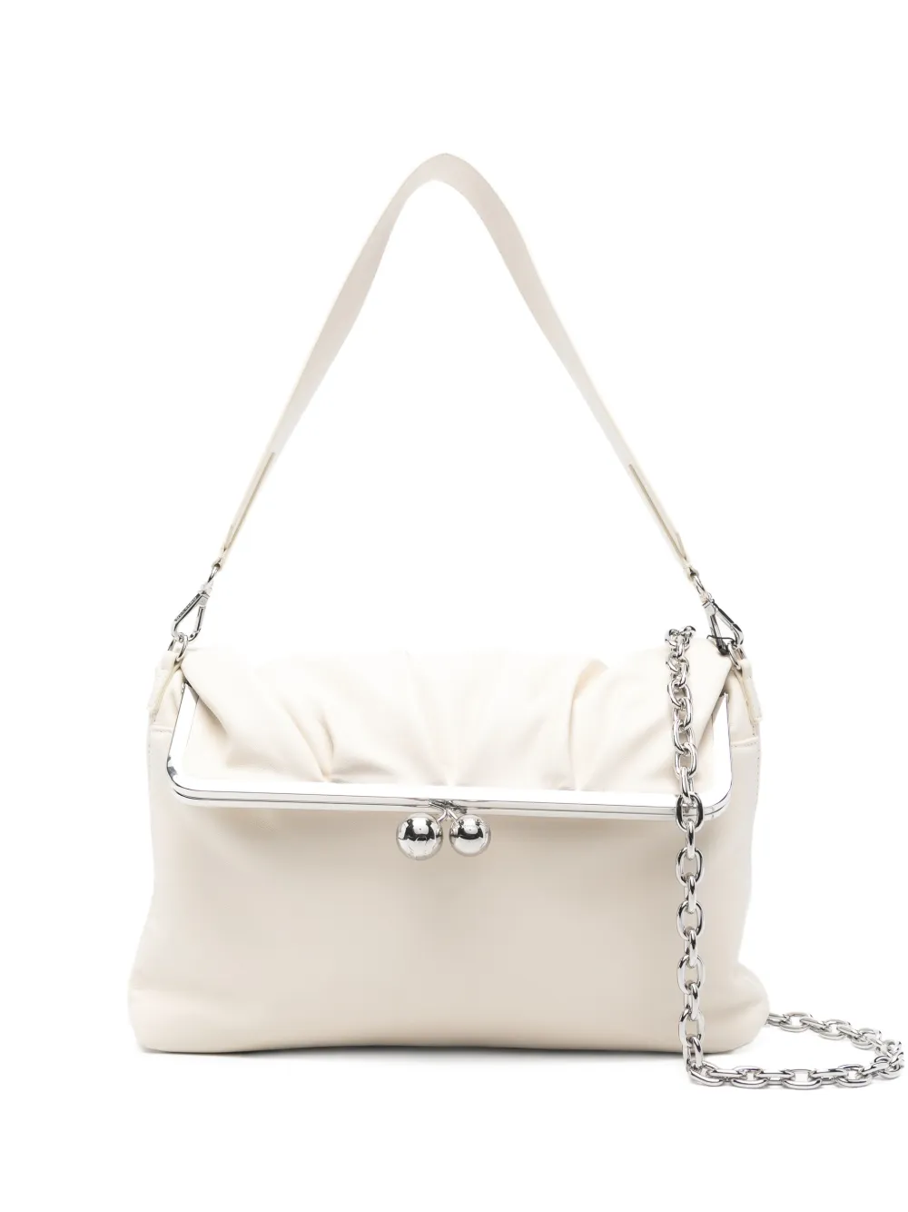 Weekend Max Mara Wkaslalom frame chain shoulder bag - Bianco