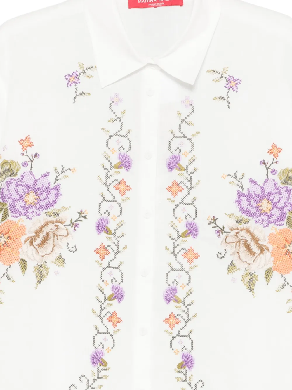 Marina Rinaldi Mrsemblema blouse met bloemenprint Wit