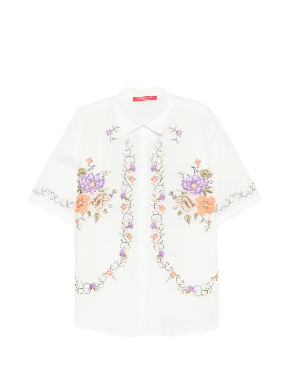 Marina Rinaldi Mrsemblema floral shirt - White