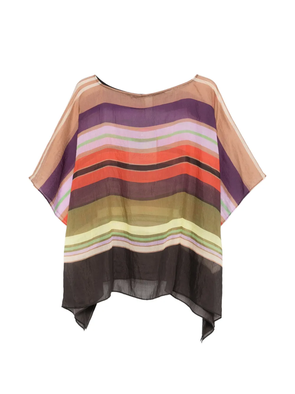  Marina Rinaldi Pmragape Striped Top - Neutrals 