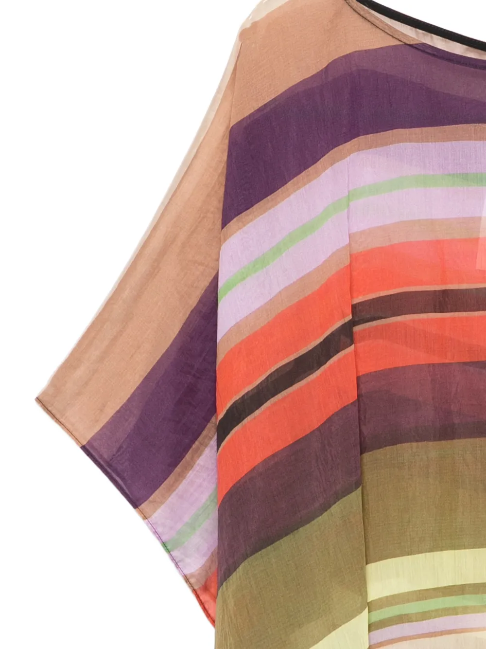  Marina Rinaldi Pmragape Striped Top - Neutrals 