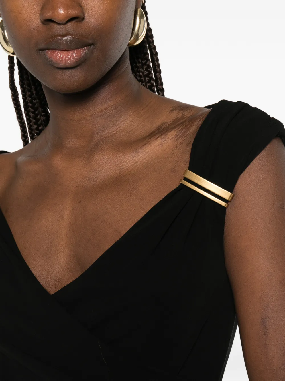 Max Mara Gedrapeerde jurk met ruches Zwart