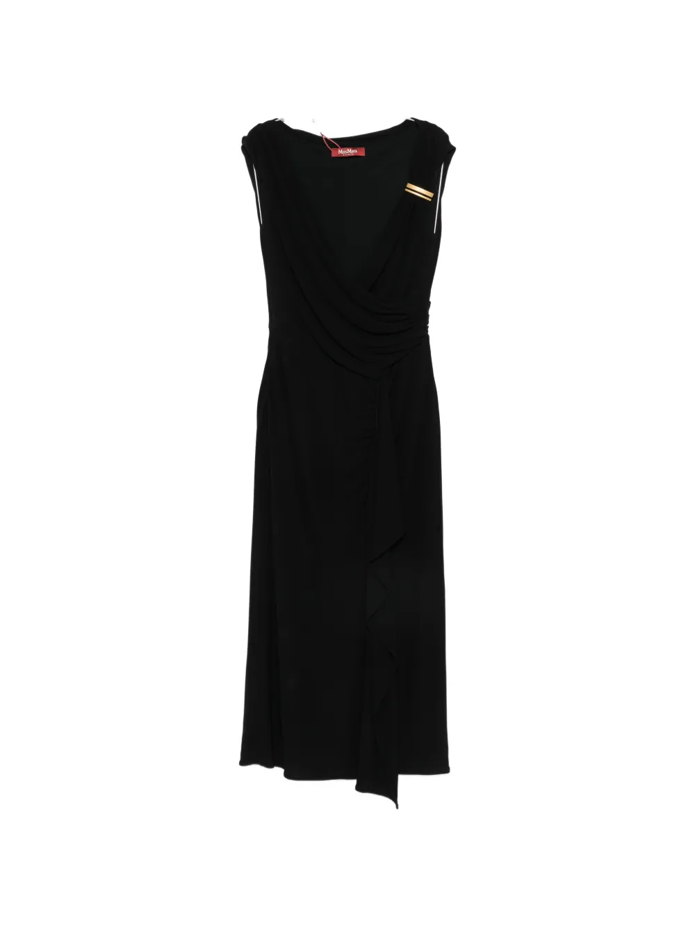 Max Mara ruched-detail draped dress - Black
