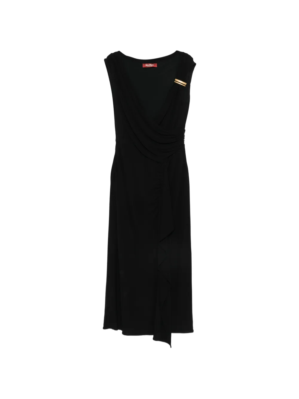 Max Mara ruched-detail draped dress - Black