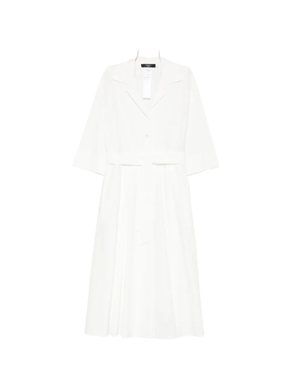 Weekend Max Mara Belted Midi Shirt Dress In White