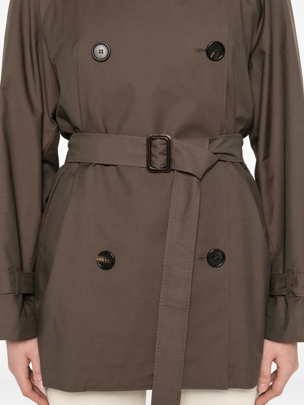 Max Mara MTCCALLE jas met knopen en ceintuur Bruin