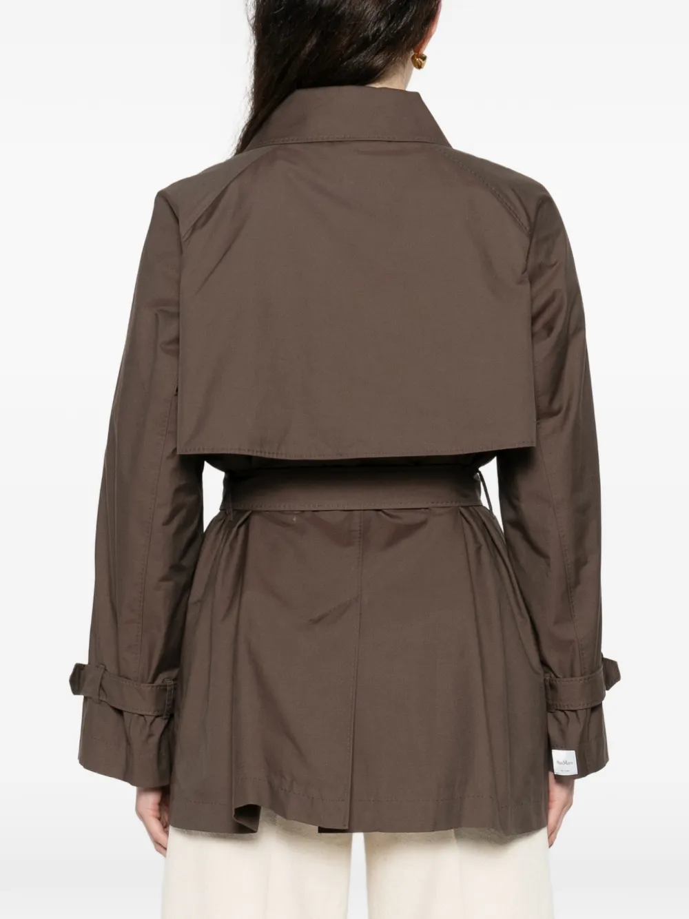 Max Mara MTCCALLE jas met knopen en ceintuur Bruin