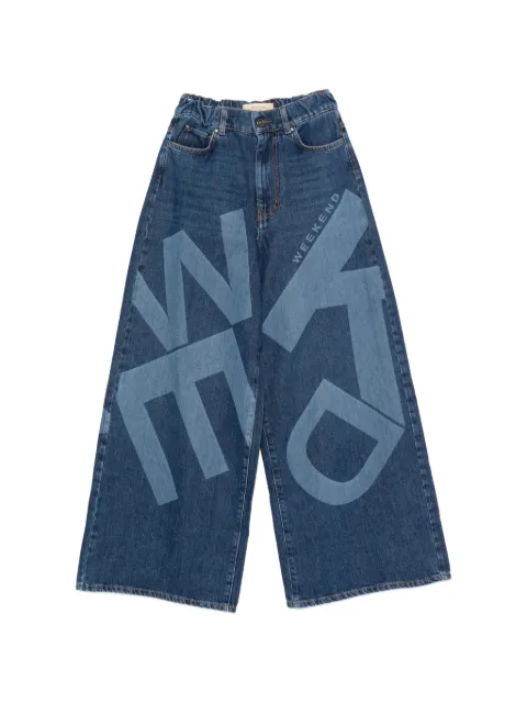 Weekend Max Mara Wkdvortice lettering wide jeans