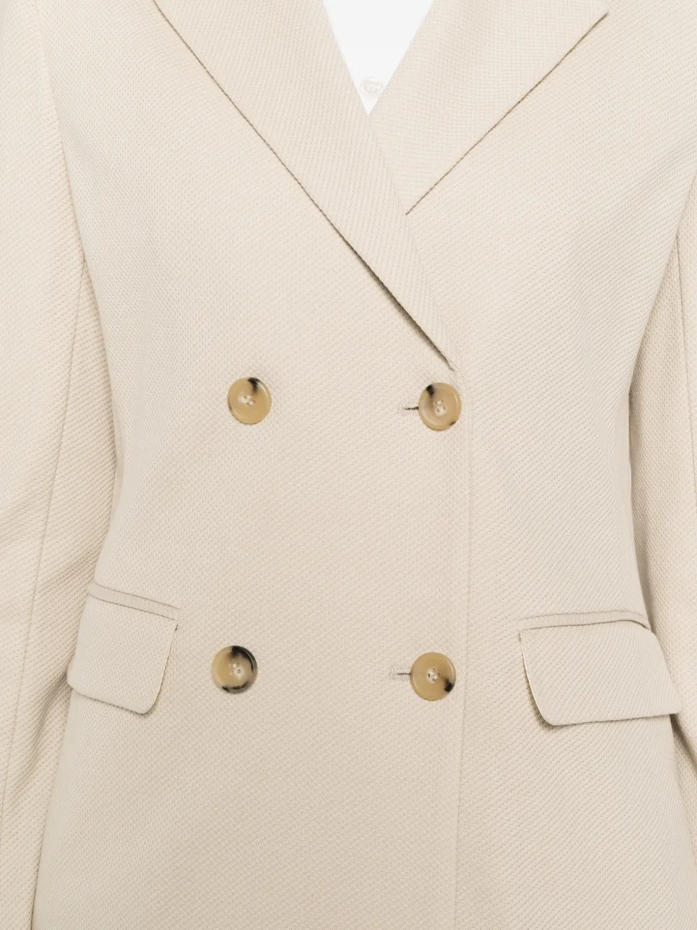 Max Mara Jack met dubbele rij knopen en zak Beige