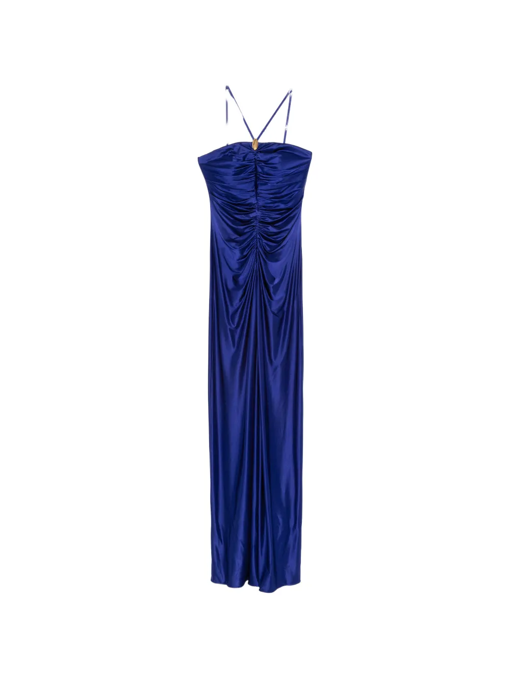 Max Mara Oggetti ruched square-neck maxi dress - Blue