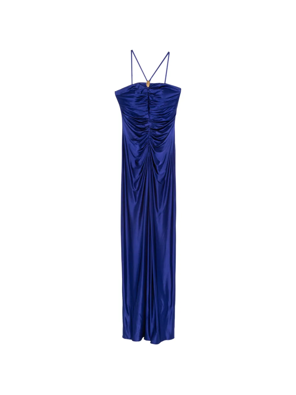 Max Mara Oggetti ruched square-neck maxi dress - Blue