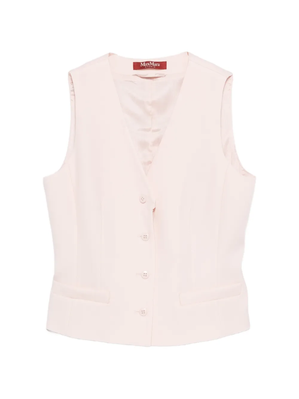 Max Mara Mstmadia Button V-neck Jacket In Pink