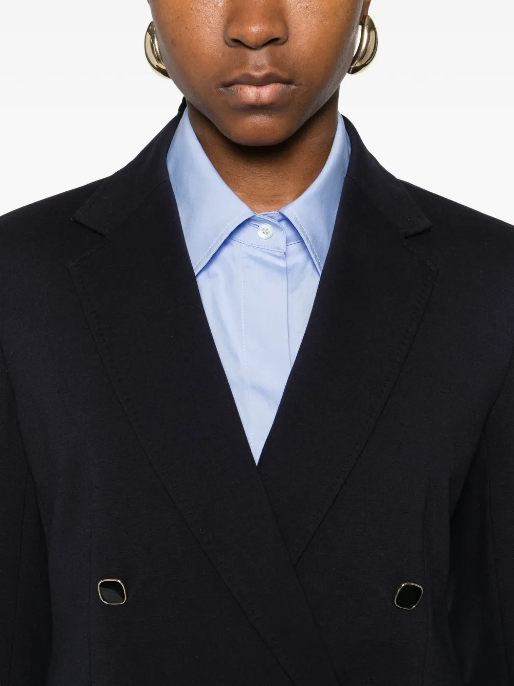 Max Mara Mstriviera jack met dubbele rij knopen Blauw