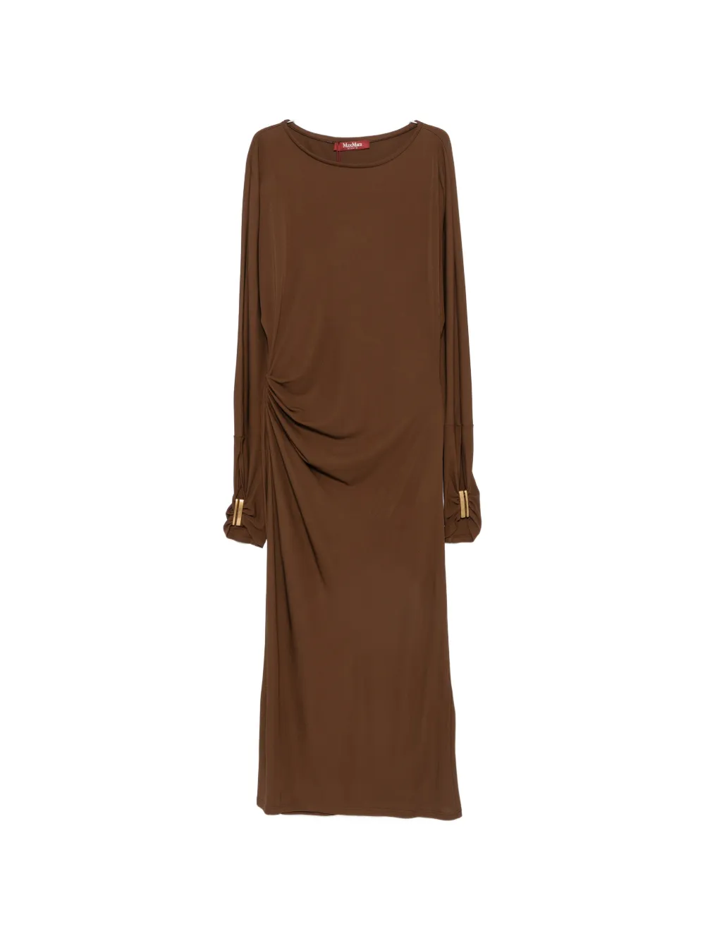 Max Mara ruched long-sleeve dress - Brown