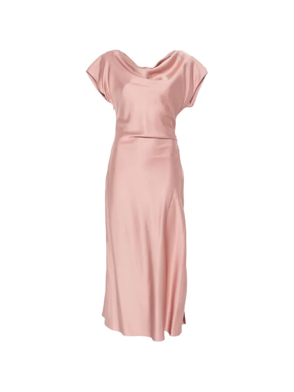 liu jo pink dress LIU JO Long Satin Dress | Pink
