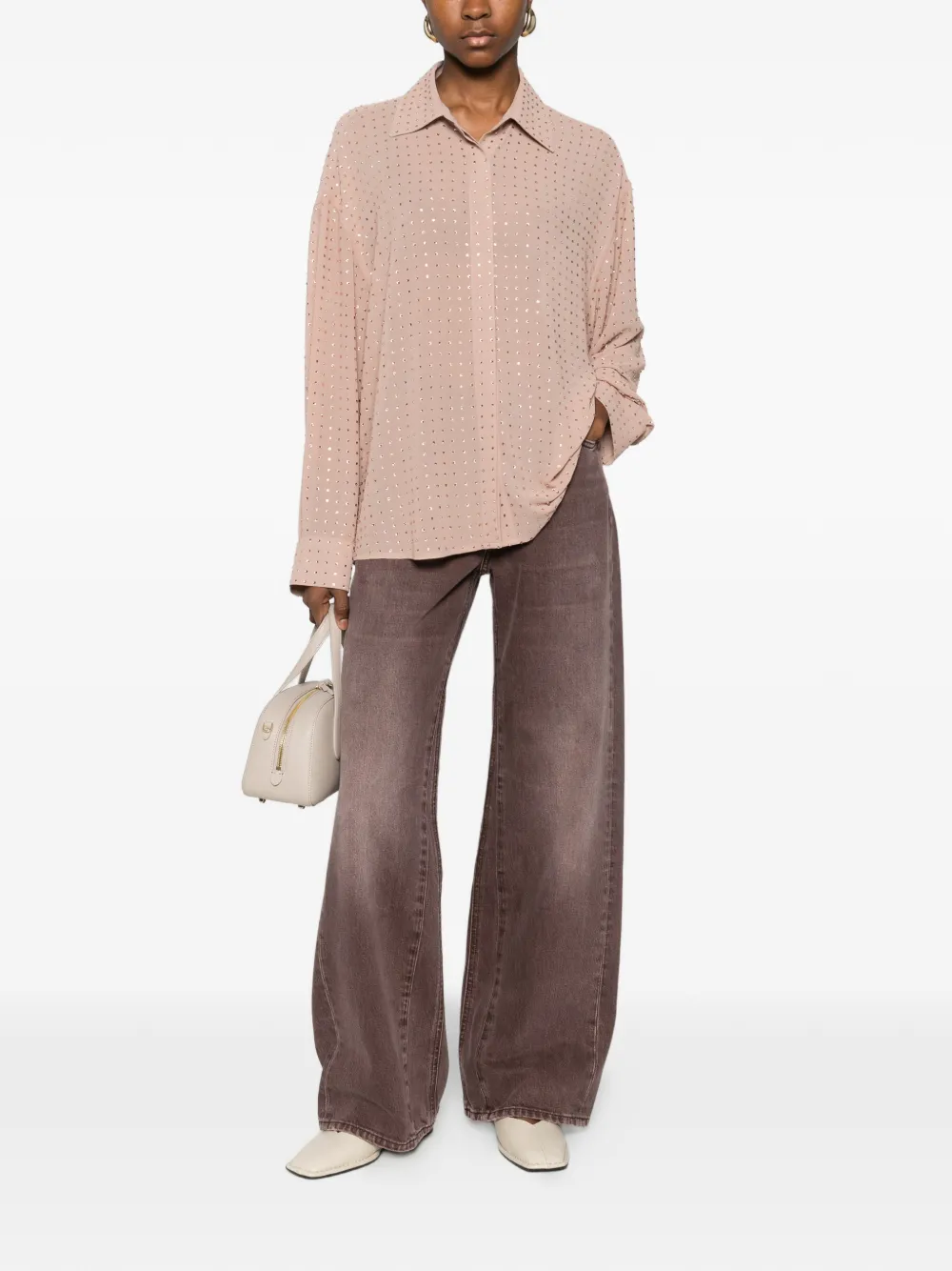 PINKO Oliva verfraaide blouse Beige