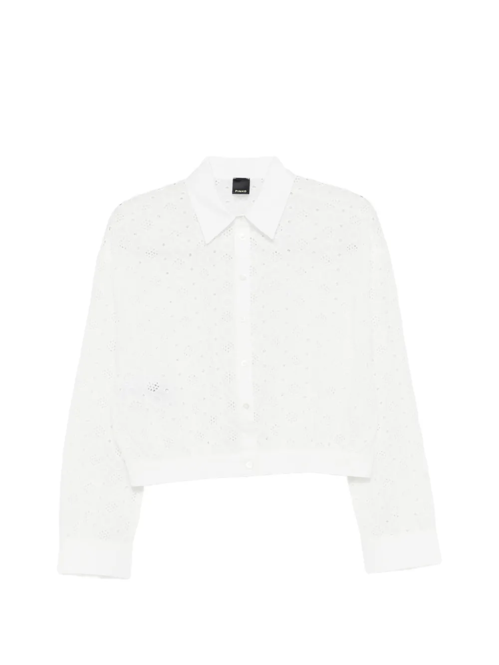 PINKO Charita open-work cotton shirt - Bianco