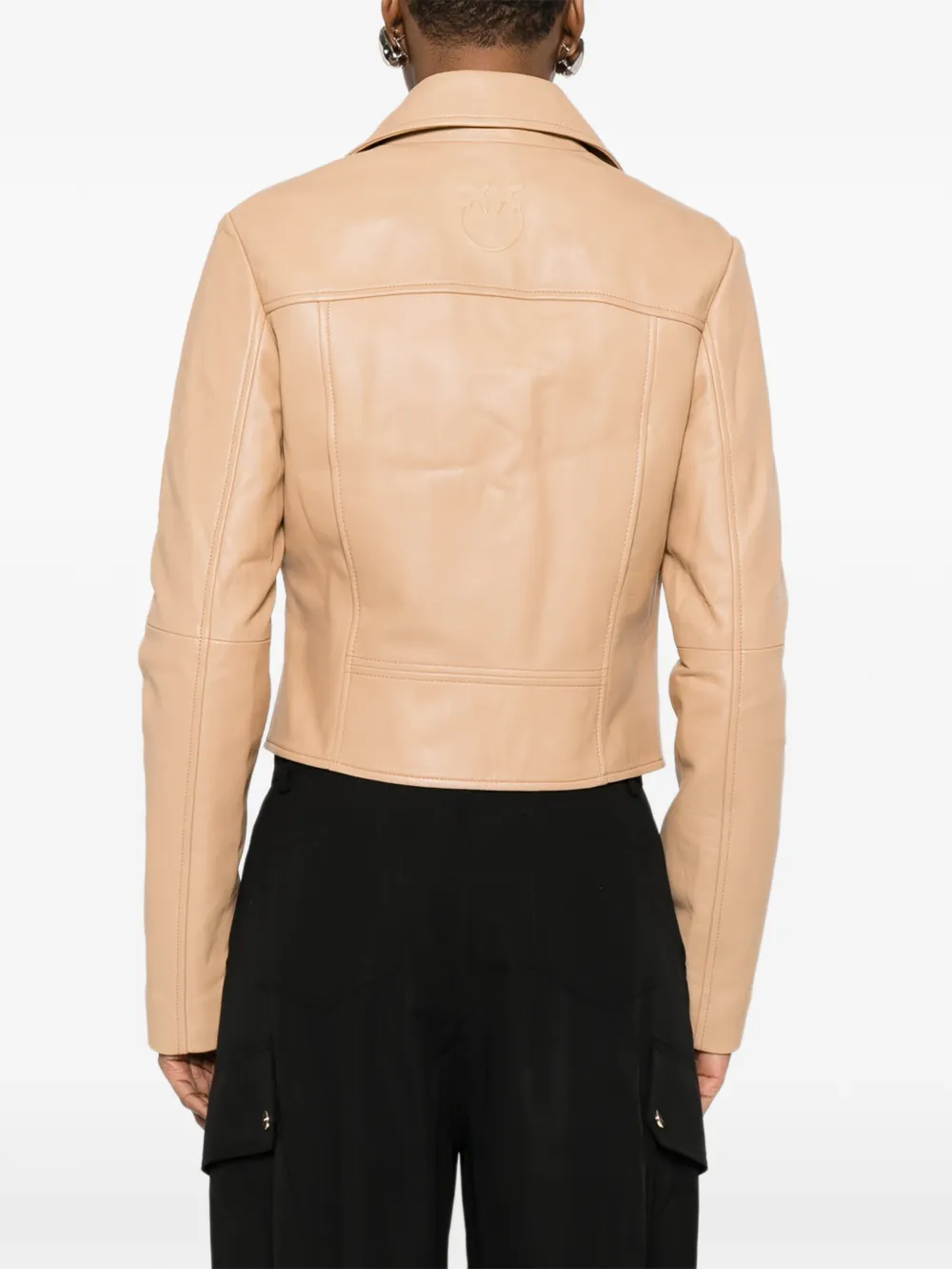 PINKO New Sensible leren jack met rits Beige