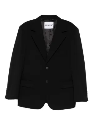 オフホワイト　ヴィンテージ風　ブラック　黒　ジャケット　ロゴ　デザイン Off-White オフホワイト Corporate ジャケット | ブラック | FARFETCH JP