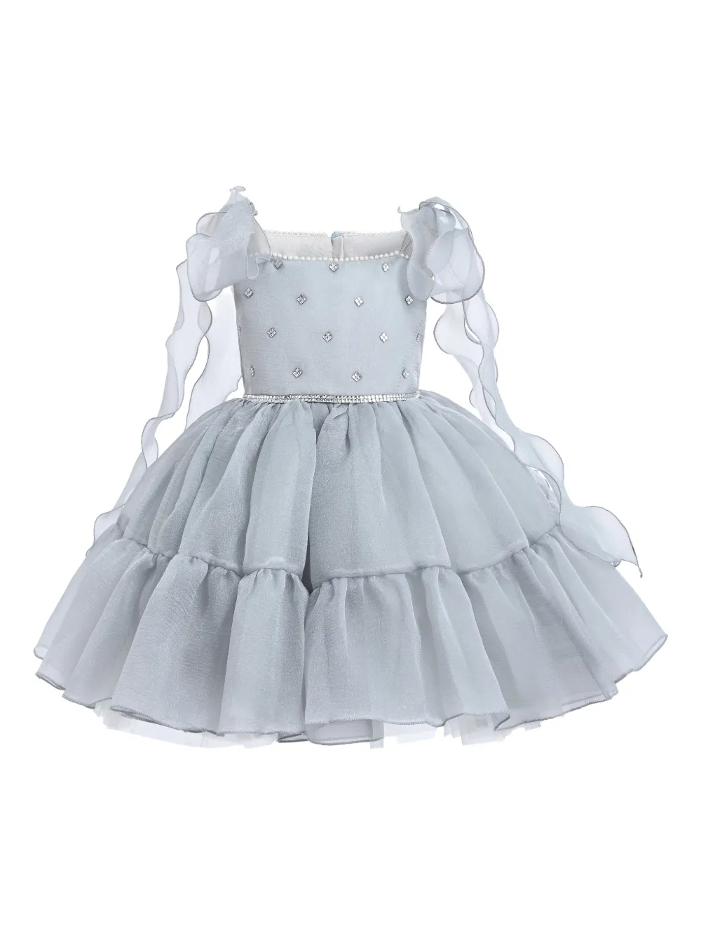 Tulleen Abito smanicato - Grigio