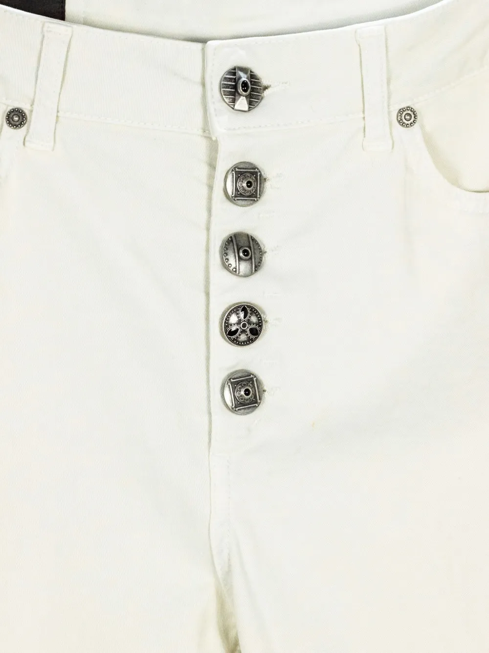 Dondup Koons Metal-buttoned Jeans In White