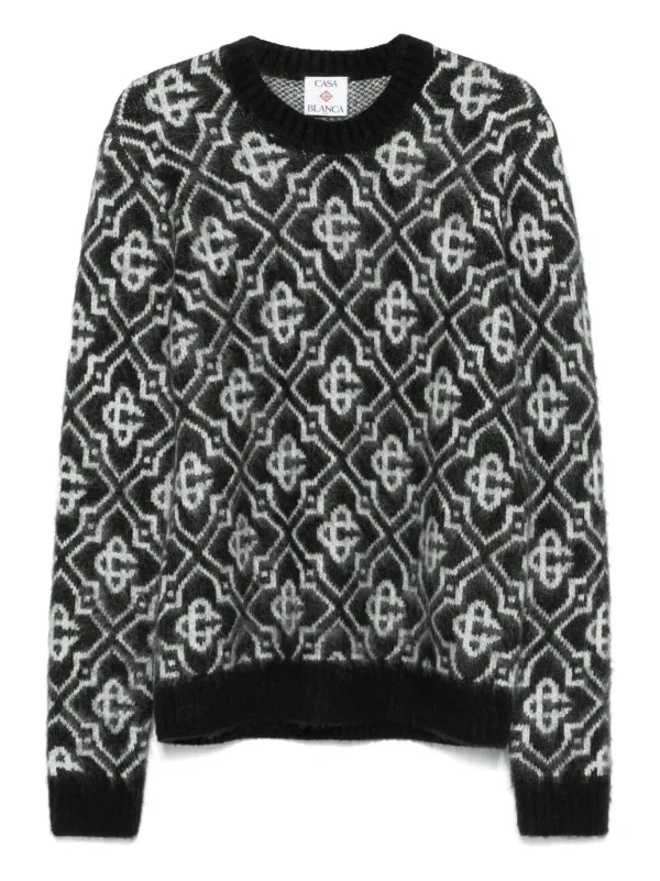 Casablanca Monogram Sweater in Black