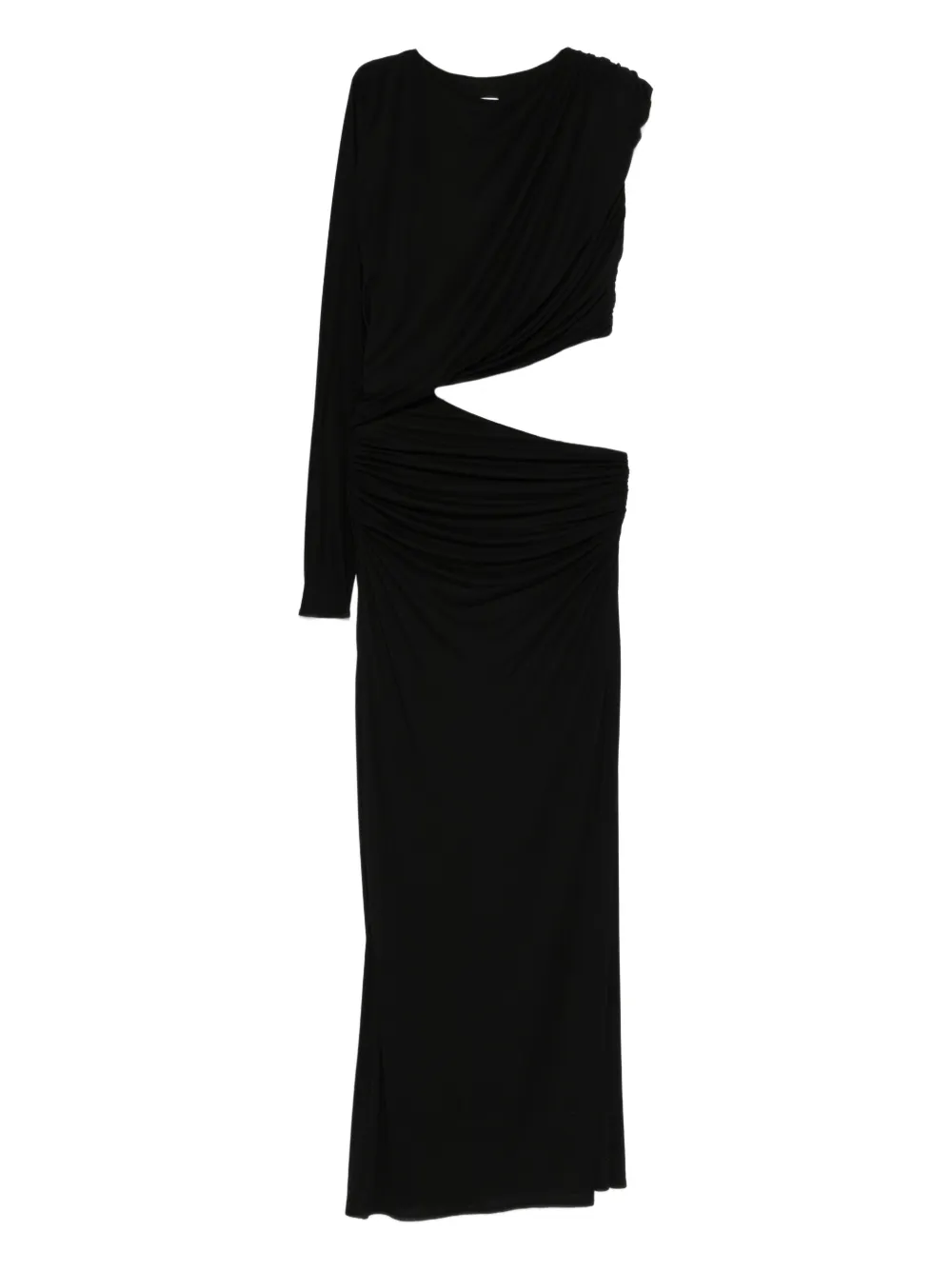 Axel 113 Draped Cutout Maxi Dress In Black