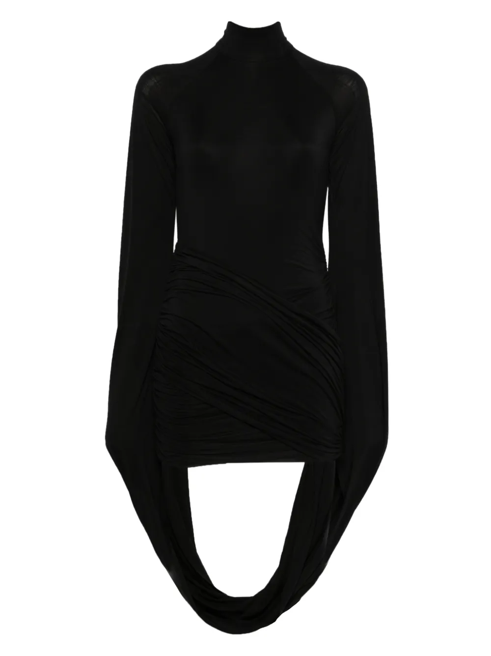 Axel 113 Luna Draped Mini Dress In Black